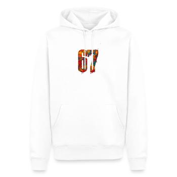 Psychedelic 67 Digits - Männer Premium Bio Hoodie - Weiß - Vorne - Nico (187cm)