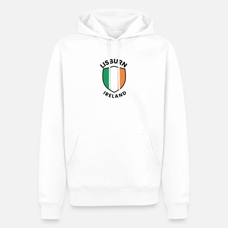 Drapeau d’Irlande de Lisburn - Sweat à capuche Premium bio Homme - blanc