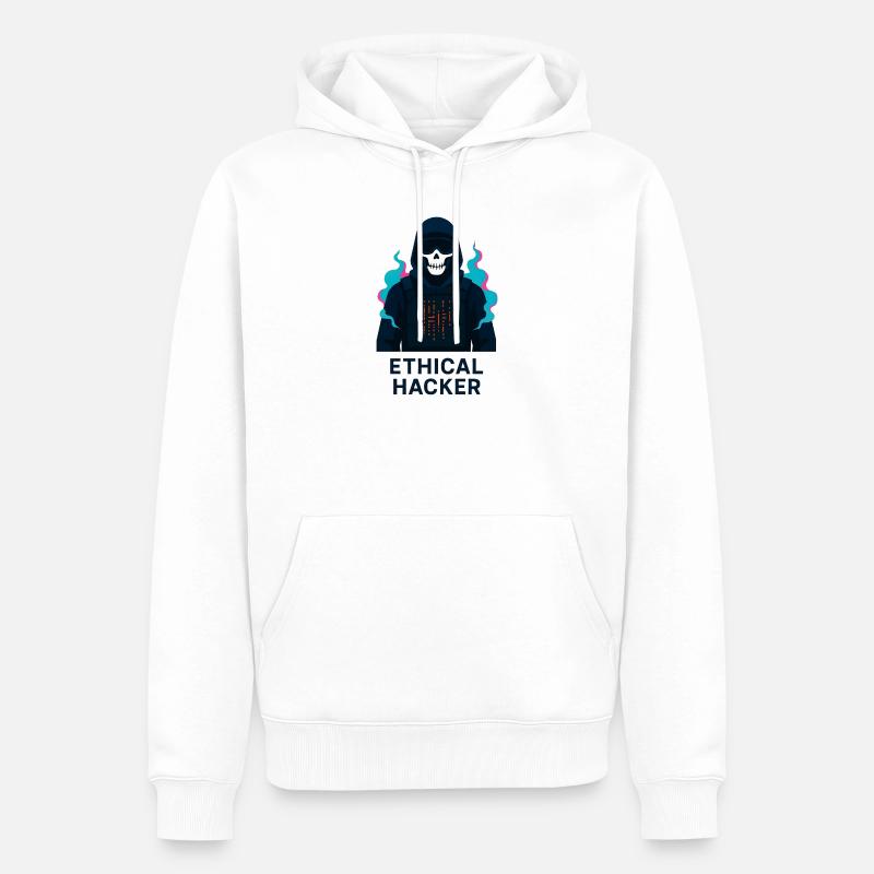 Hacker Ethique - Cybersécurité - Sweat à capuche Premium bio Homme - blanc
