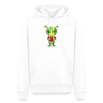Extraterrestre au cœur - Sweat à capuche Premium bio Homme - blanc - Devant - Nico (187cm)