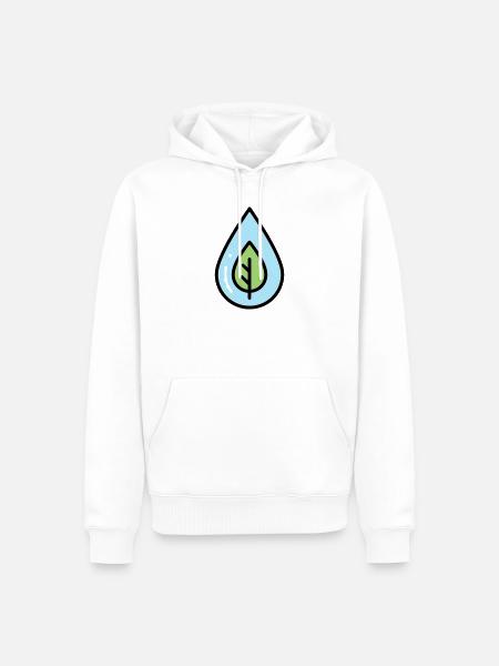 Wassertropfen Blatt Öko - Männer Premium Bio Hoodie - Weiß