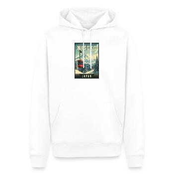 Paradis d’hiver à Niseko Japon Art de voyage vintage - Sweat à capuche Premium bio Homme - blanc - Devant - Nico (187cm)
