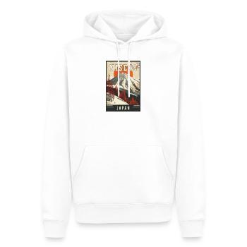 Paradis d’hiver à Niseko Japon Art de voyage vintage - Sweat à capuche Premium bio Homme - blanc - Devant - Nico (187cm)