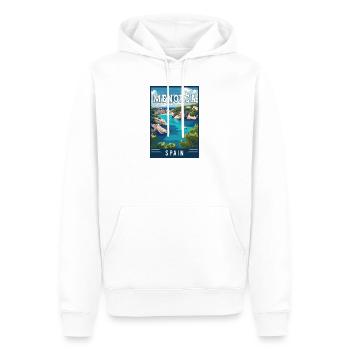 Erleben Sie Serenity auf Menorca – Spanien - Männer Premium Bio Hoodie - Weiß - Vorne - Nico (187cm)