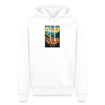 Découvrez Cusco vibrant au Pérou - Art de voyage - Sweat à capuche Premium bio Homme - blanc - Devant - Nico (187cm)
