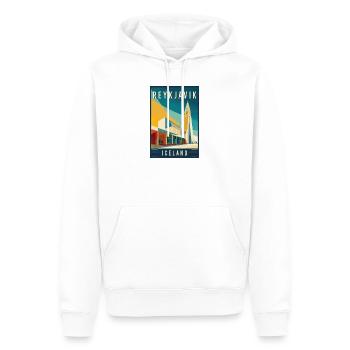 Experience Nordic Cityscape of Reykjavik Iceland - Men’s Premium Organic Hoodie - white - Front - Nico (187cm)