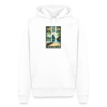 Experience Saint Lucia Caribbean Tropical Paradise - Men’s Premium Organic Hoodie - white - Front - Nico (187cm)