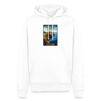 Découvrez le château de Dunnottar Mystique en Écosse - Sweat à capuche Premium bio Homme - blanc - Devant - Nico (187cm)