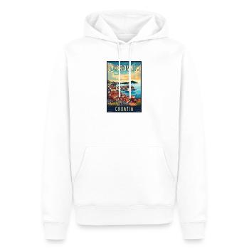 Découvrez Dubrovnik méditerranéen en Croatie - Sweat à capuche Premium bio Homme - blanc - Devant - Nico (187cm)