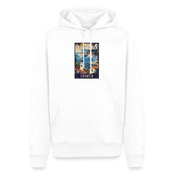 Découvrez Dubrovnik en Méditerranée en Croatie - Sweat à capuche Premium bio Homme - blanc - Devant - Nico (187cm)