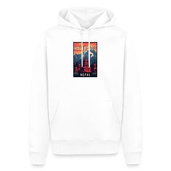 Entdecke den mystischen Charme von Kathmandu in Nepal - Männer Premium Bio Hoodie - Weiß - Vorne - Nico (187cm)