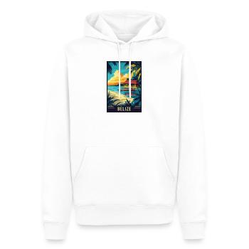 Entdecken Sie das tropische Paradies von Belize - Männer Premium Bio Hoodie - Weiß - Vorne - Nico (187cm)