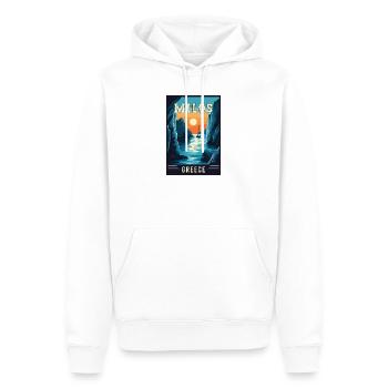 Découvrez la beauté époustouflante de Milos en Grèce - Sweat à capuche Premium bio Homme - blanc - Devant - Nico (187cm)
