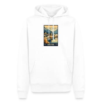 Découvrez la beauté lacustre de Gmunden, en Autriche, - Sweat à capuche Premium bio Homme - blanc - Devant - Nico (187cm)