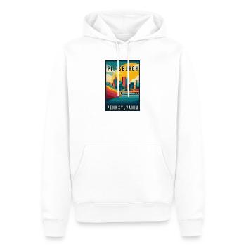 Entdecken Sie Skyline of Pittsburgh in Pennsylvania - Männer Premium Bio Hoodie - Weiß - Vorne - Nico (187cm)