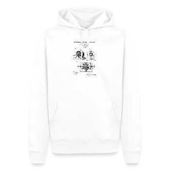 Plan de brevet pour machine électrique - Sweat à capuche Premium bio Homme - blanc - Devant - Nico (187cm)