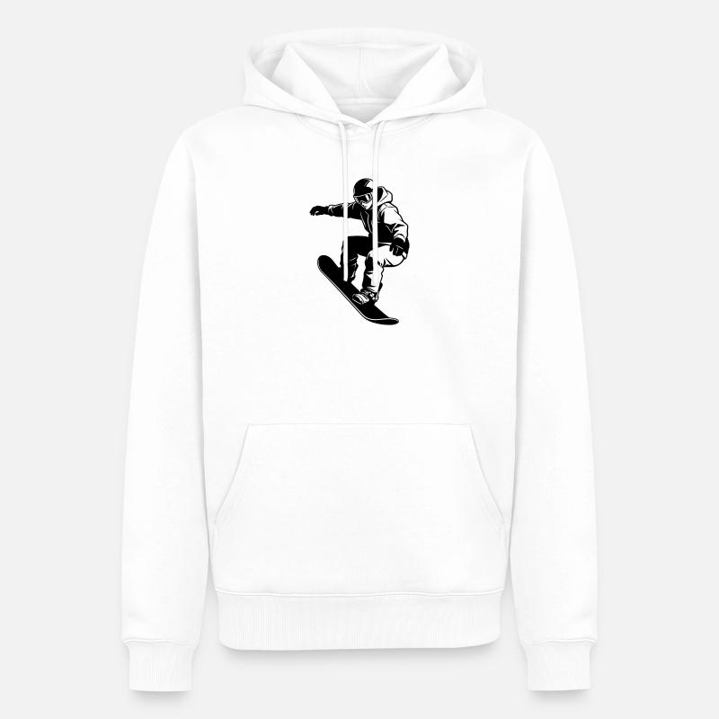Snowboardeur - Sweat à capuche Premium bio Homme - blanc