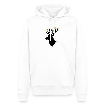 Papillon tête de cerf Multicolore - Sweat à capuche Premium bio Homme - blanc - Devant - Nico (187cm)