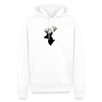 Jaune papillon tête de cerf - Sweat à capuche Premium bio Homme - blanc - Devant - Nico (187cm)