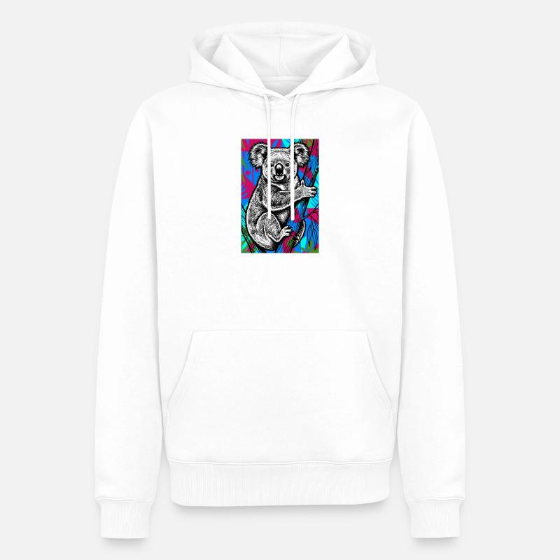 Koala - Sweat à capuche Premium bio Homme - blanc