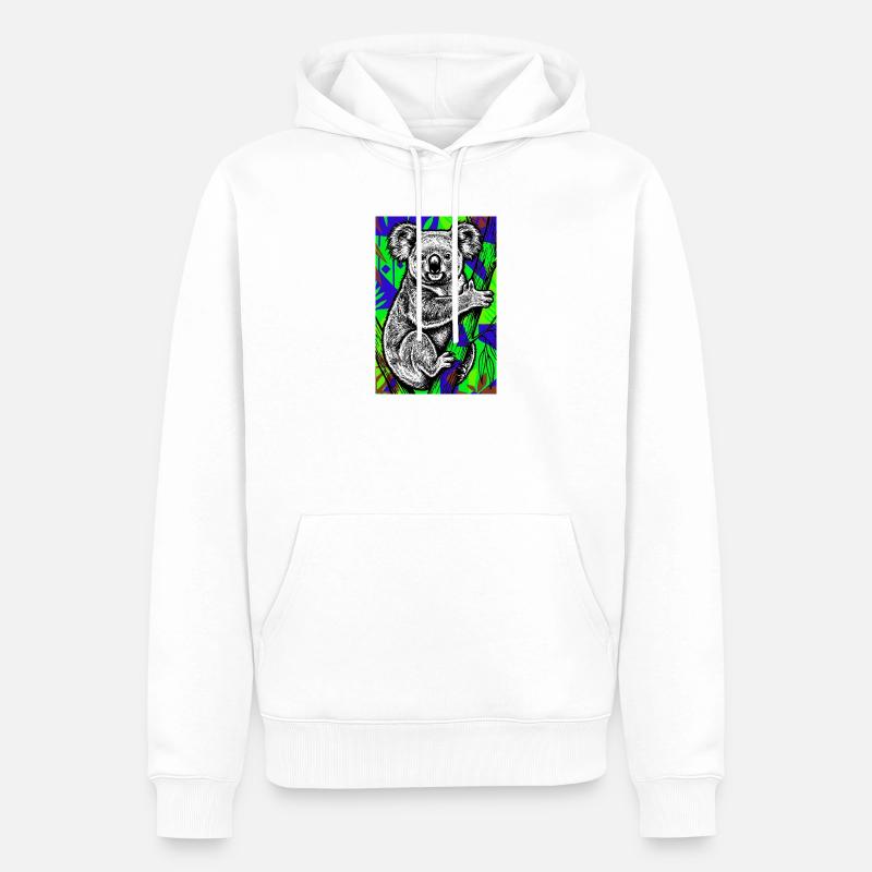 Koala - Sweat à capuche Premium bio Homme - blanc