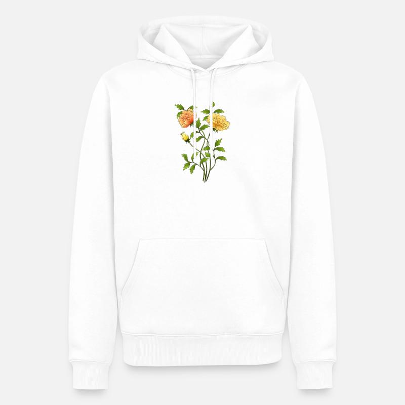 Fleur - Sweat à capuche Premium bio Homme - blanc