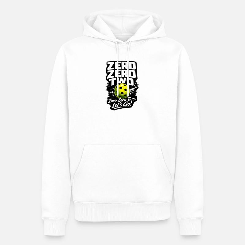 Zéro Zéro Deux – Allons-y Balle - Sweat à capuche Premium bio Homme - blanc