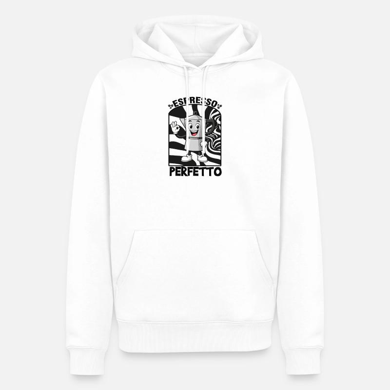 Espresso, café - Sweat à capuche Premium bio Homme - blanc