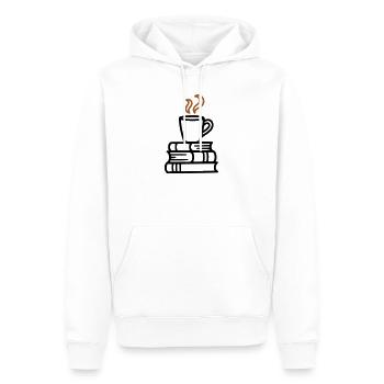 Bücher Kaffeetasse Lesen Buchclub Leseratte - Männer Premium Bio Hoodie - Weiß - Vorne - Nico (187cm)
