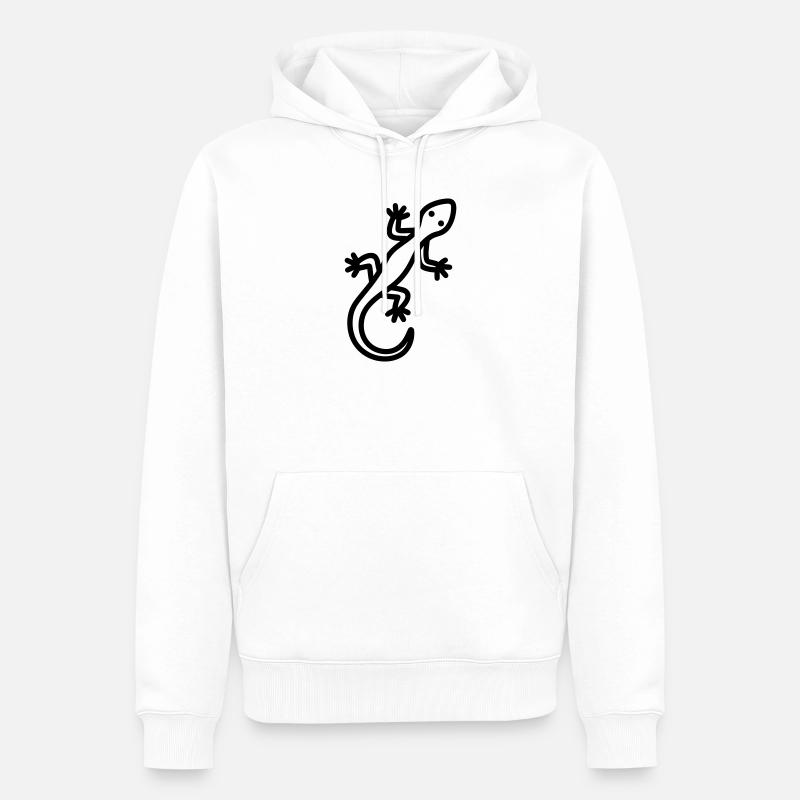 lézard - Sweat à capuche Premium bio Homme - blanc