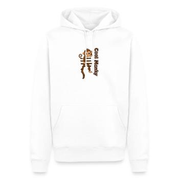 Monkey on Wooden Ladder - Men’s Premium Organic Hoodie - white - Front - Nico (187cm)