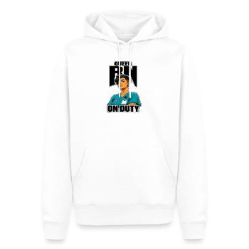 RN pride queer RN on duty, badge buddy nurse gift - Men’s Premium Organic Hoodie - white - Front - Nico (187cm)