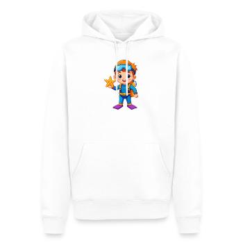 Garçon en combinaison de plongée avec une étoile de mer – aventure - Sweat à capuche Premium bio Homme - blanc - Devant - Nico (187cm)