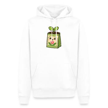 Sac de plante Kawaii avec fleur - Sweat à capuche Premium bio Homme - blanc - Devant - Nico (187cm)