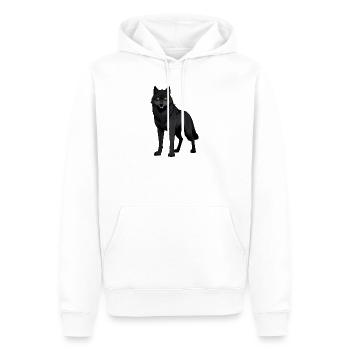 Black wolf with yellow eyes - Men’s Premium Organic Hoodie - white - Front - Nico (187cm)