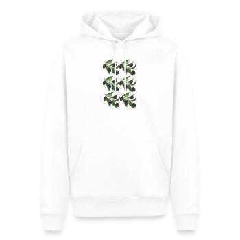Motif rameau d’olivier - Sweat à capuche Premium bio Homme - blanc - Devant - Nico (187cm)