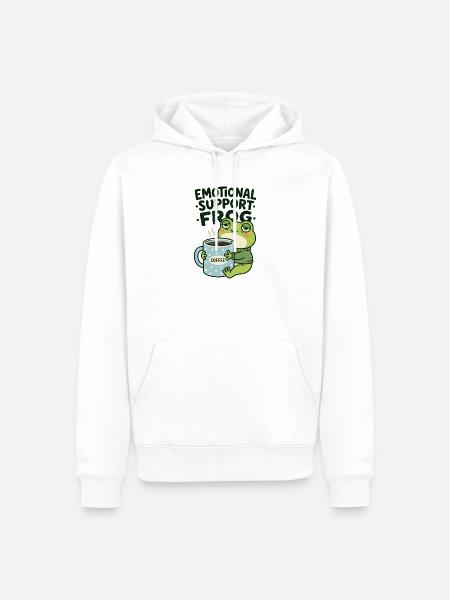 Emotionaler Unterstützungsfrosch - Männer Premium Bio Hoodie - Weiß