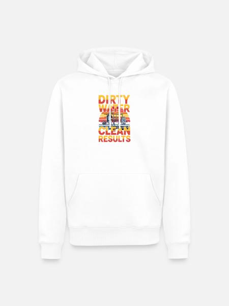 Dirty Water Clean Results Abwassertechnik - Männer Premium Bio Hoodie - Weiß