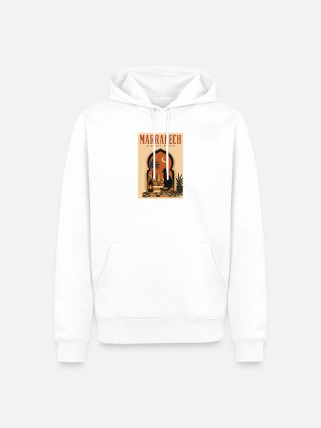 Erleben Sie Marrakesch in Marokko - Männer Premium Bio Hoodie - Weiß