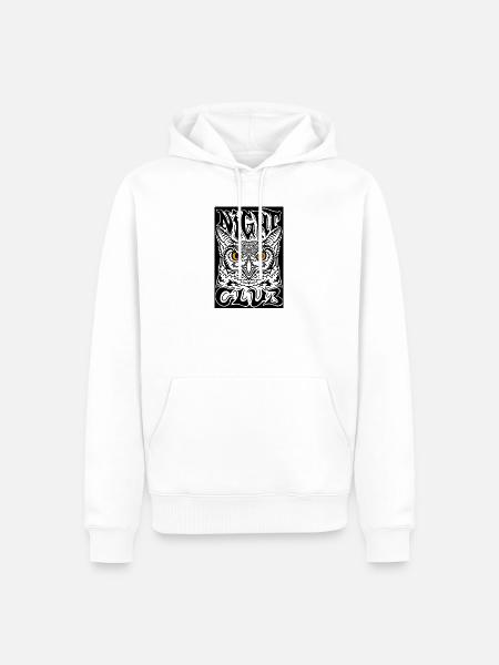 Unheilvolle Augen im Dunkeln - Männer Premium Bio Hoodie - Weiß
