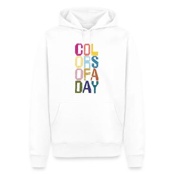 Farben des Tages - Männer Premium Bio Hoodie - Weiß - Vorne - Nico (187cm)
