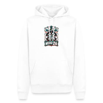 Und Zack Wieder 26 Dartboard - Männer Premium Bio Hoodie - Weiß - Vorne - Nico (187cm)