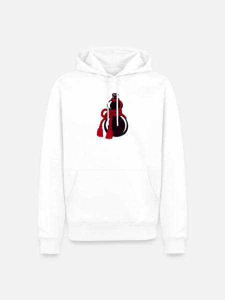 Sake Flasche Kuerbis Grafik - Männer Premium Bio Hoodie - Weiß