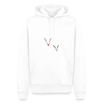 Rentier Winter Rudolf süß Tiere Liebe - Männer Premium Bio Hoodie - Weiß - Vorne - Nico (187cm)