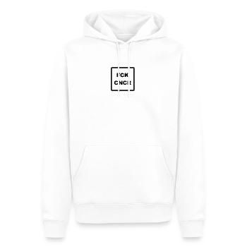 Fuck Cancer - Sweat à capuche Premium bio Homme - blanc - Devant - Nico (187cm)