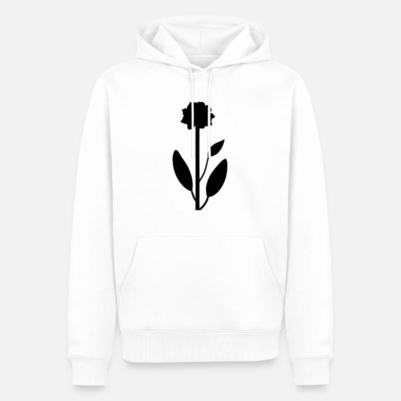 Fleur avec tige - Sweat à capuche Premium bio Homme - blanc