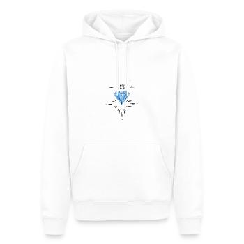 Diamant 13 - Männer Premium Bio Hoodie - Weiß - Vorne - Nico (187cm)