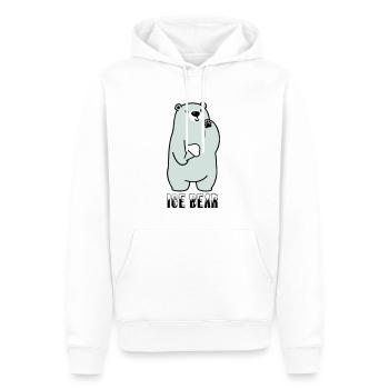 Ice Bear - Männer Premium Bio Hoodie - Weiß - Vorne - Nico (187cm)