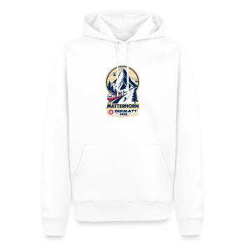 Matterhorn Zermatt 4478 – Vintage Retro Skiing - Men’s Premium Organic Hoodie - white - Front - Nico (187cm)