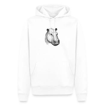 Nilpferd simples Design - Männer Premium Bio Hoodie - Weiß - Vorne - Nico (187cm)